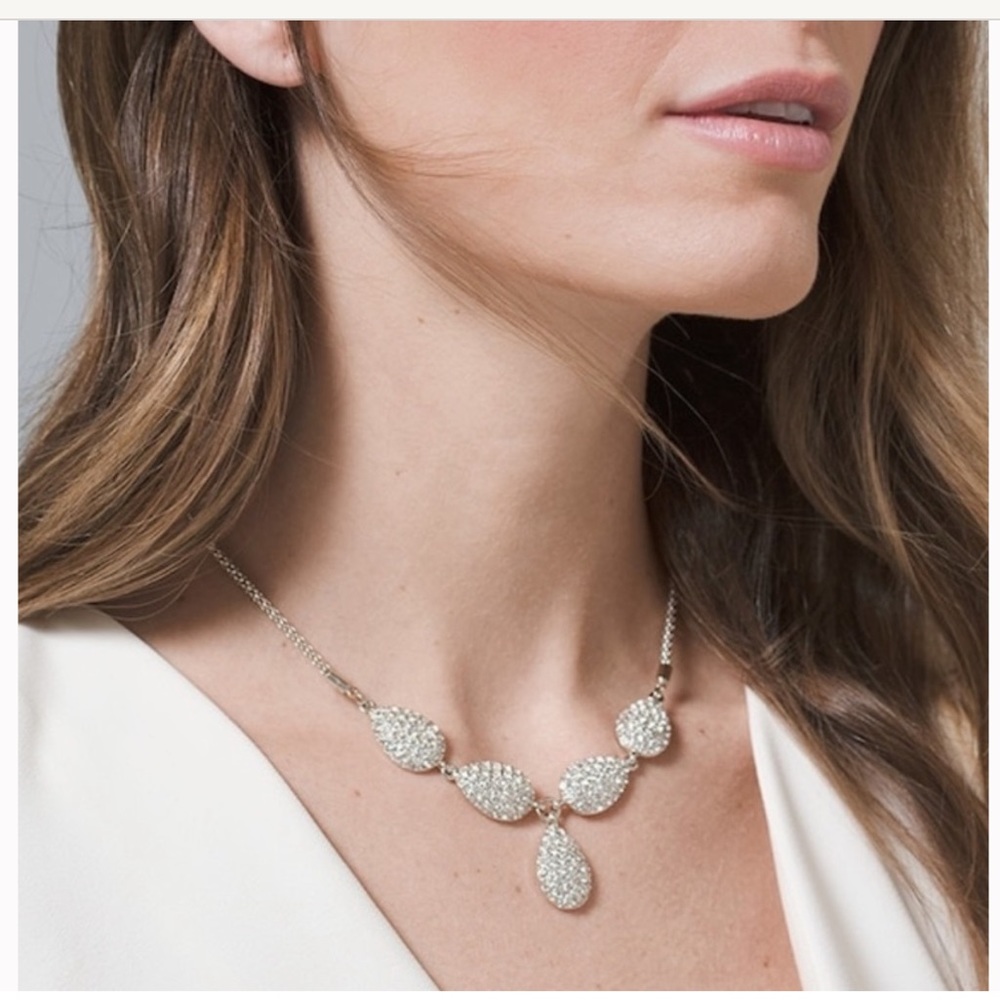 WHBM PAVÉ TEARDROP NECKLACE